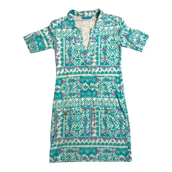 Tori Richard Honolulu Jaxon Geo Print Dress - Picture 1 of 12